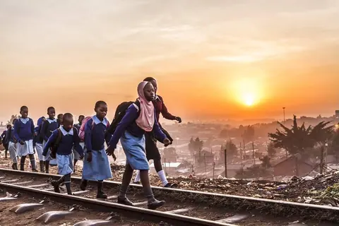 To School by Rail, Kibera, Nairobi